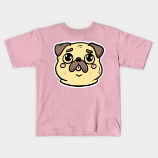 Little Pug Dog Lover Puppy Retro Kids T-Shirt